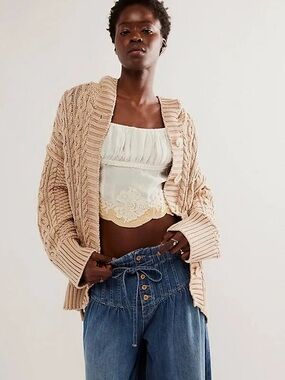 Free People Homestead Cable Cardigan